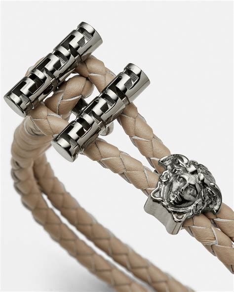 versace bracelet man|Versace medusa braided leather bracelet.